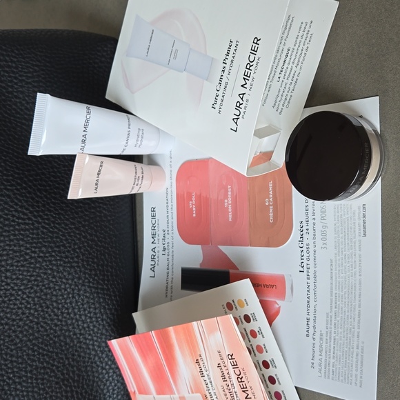 New never used Laura Mercier makeup bag zipper pouch Pure Canvas primer travel - Picture 2 of 5